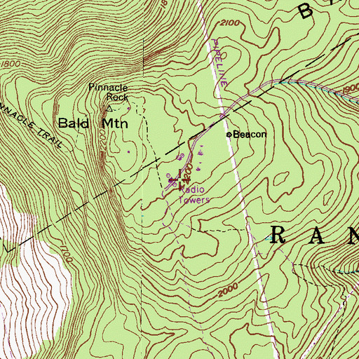 Topographic Map of WDAU-TV (Scranton), PA