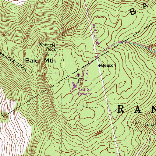 Topographic Map of WSWB-TV (Scranton), PA
