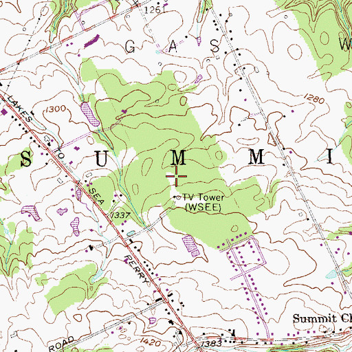 Topographic Map of WSEE-TV (Erie), PA