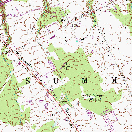 Topographic Map of WQLN-TV (Erie), PA