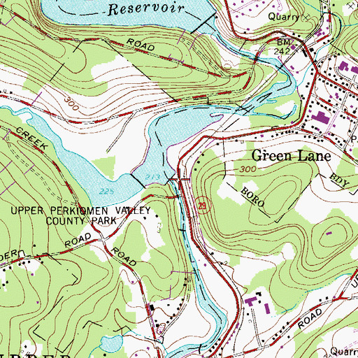 Topographic Map of Knight Dam, PA