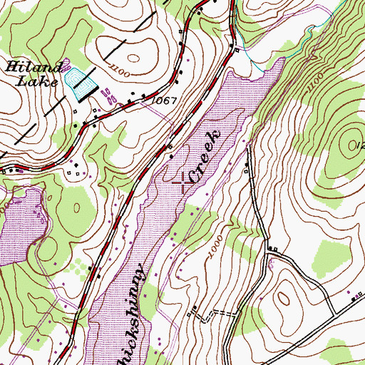 Topographic Map of Shickshinny Lake, PA
