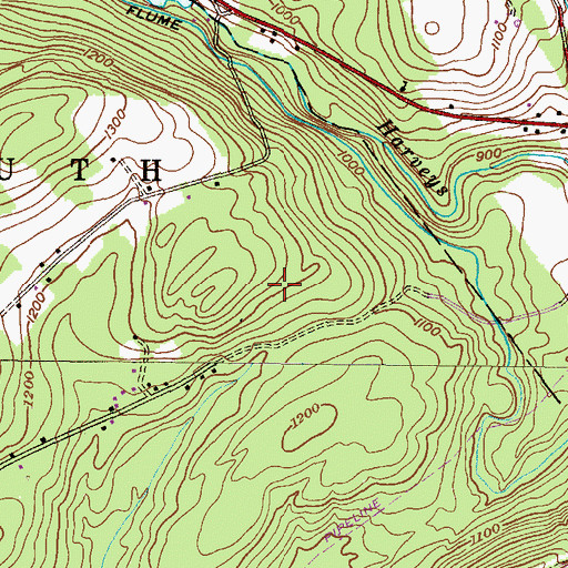 Topographic Map of Cease Mills, PA