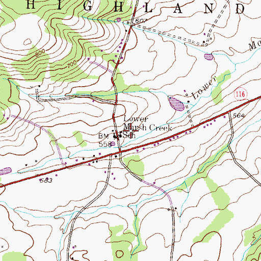 Topographic Map of Lower Marsh Creek School, PA