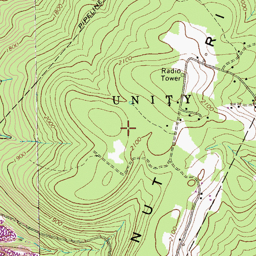 Topographic Map of Chestnut Ridge, PA