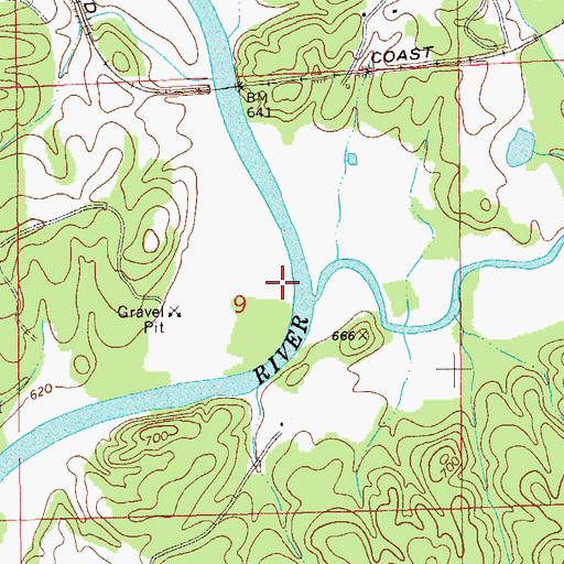 Topographic Map of High Pine Creek, AL