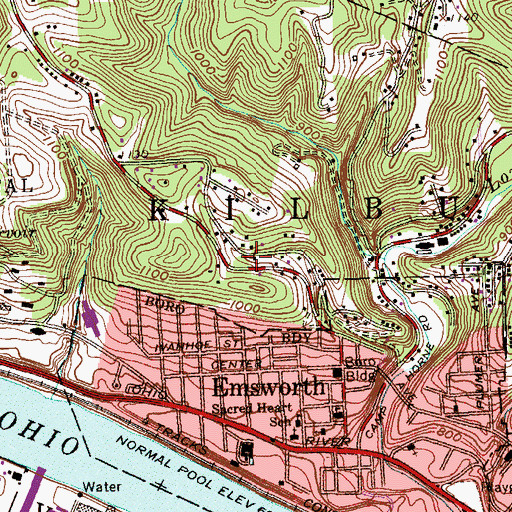 Topographic Map of Whites Ripple, PA