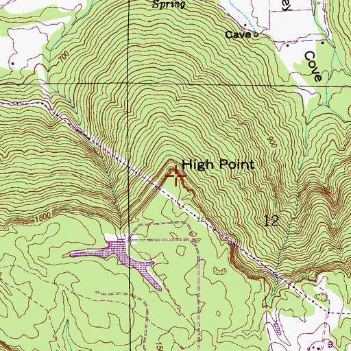 Topographic Map of High Point, AL