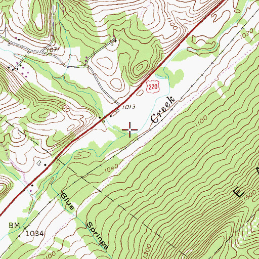 Topographic Map of Reese Hollow Run, PA