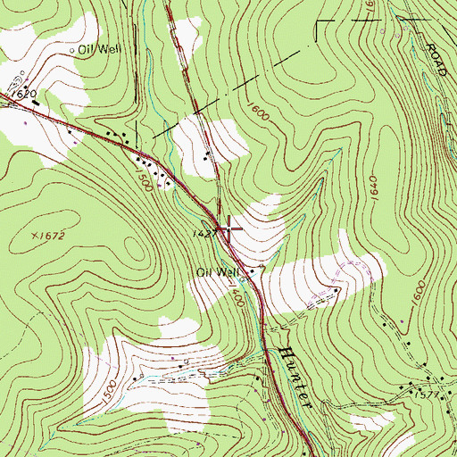 Topographic Map of Hunter Run School, PA