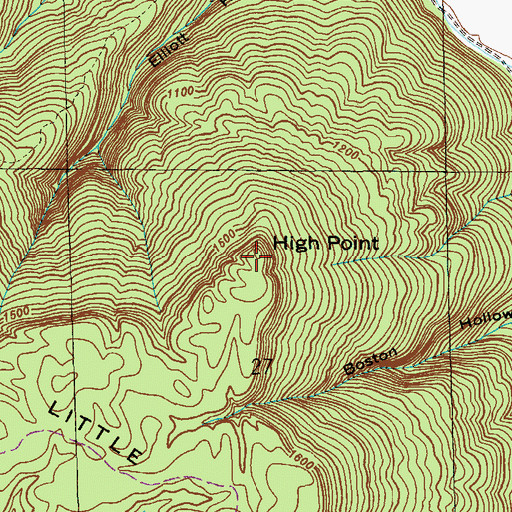 Topographic Map of High Point, AL