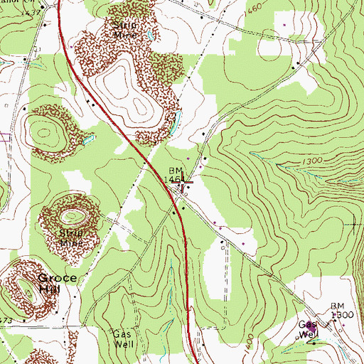 Topographic Map of Manor Church, PA