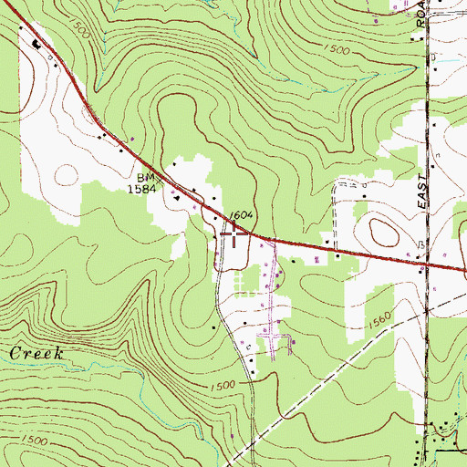Topographic Map of Blocher School (historical), PA