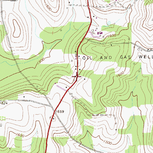 Topographic Map of Amsler School, PA