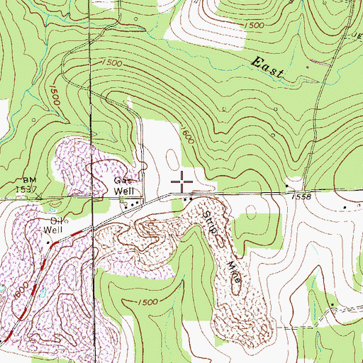 Topographic Map of Lewis School (historical), PA