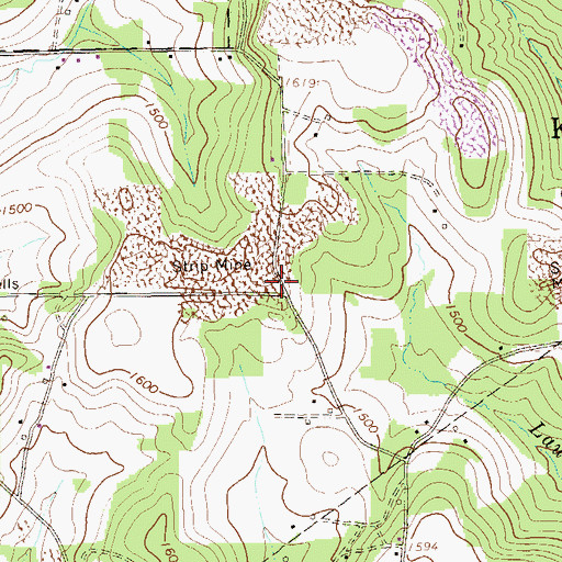 Topographic Map of Laur School (historical), PA