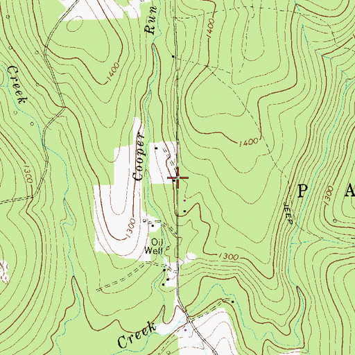 Topographic Map of Paint Mills School, PA