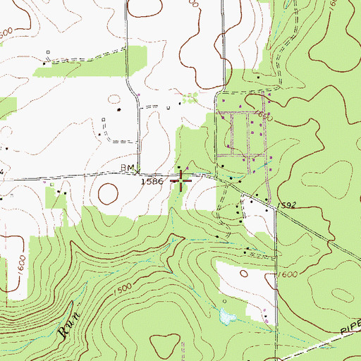 Topographic Map of Huddleson School, PA