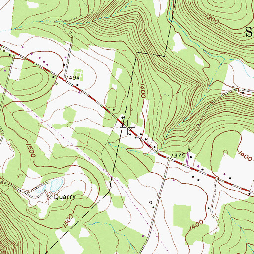 Topographic Map of Bethesda Church (historical), PA