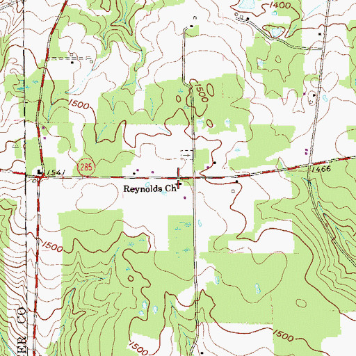 Topographic Map of Reynolds School (historical), PA