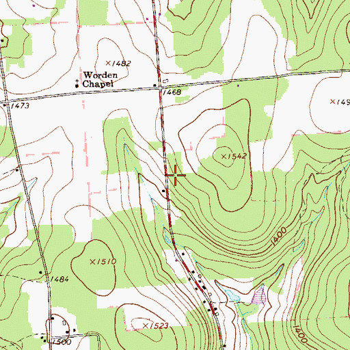 Topographic Map of Oak Forest School (historical), PA