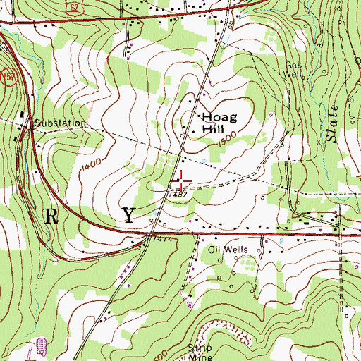 Topographic Map of Hoag Hill Church, PA