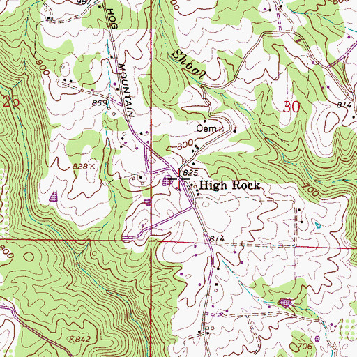 Topographic Map of High Rock, AL