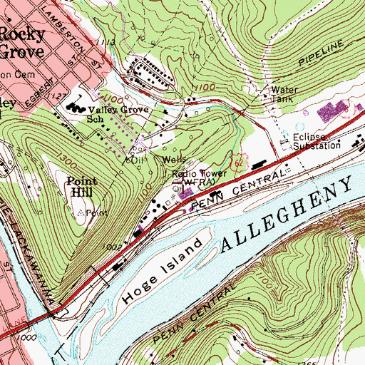 Topographic Map of Eclipse, PA