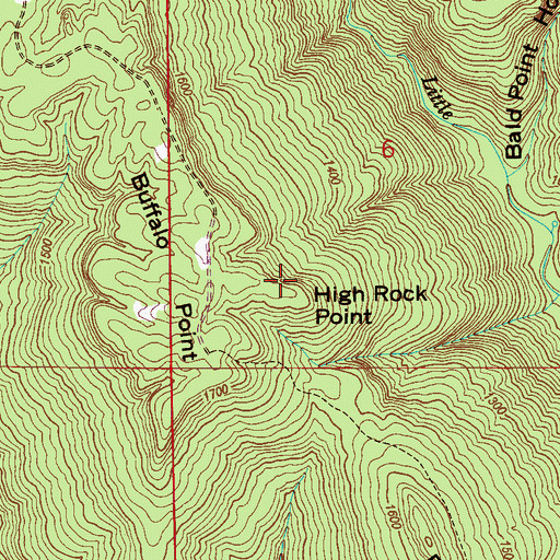 Topographic Map of High Rock Point, AL