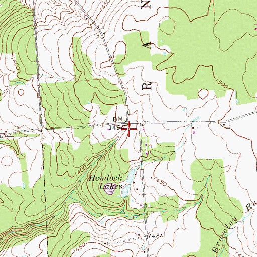 Topographic Map of Plank Road School, PA