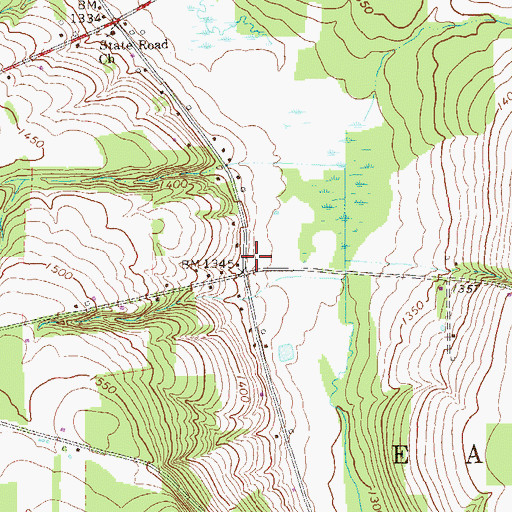 Topographic Map of Moore School (historical), PA