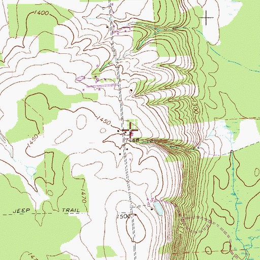 Topographic Map of Hatch School, PA