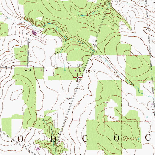 Topographic Map of Beech School, PA
