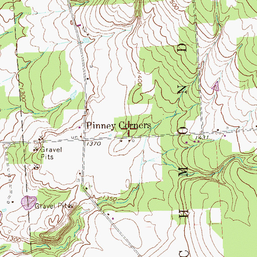 Topographic Map of Pinney School (historical), PA