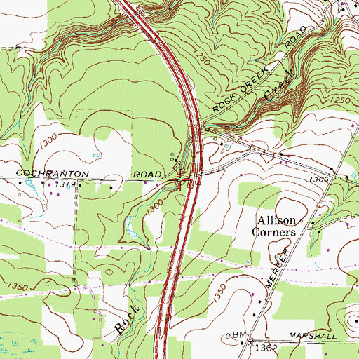 Topographic Map of Peterson School (historical), PA
