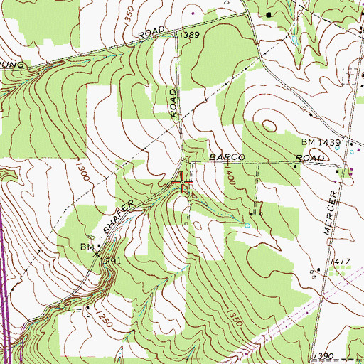 Topographic Map of Shafer School (historical), PA