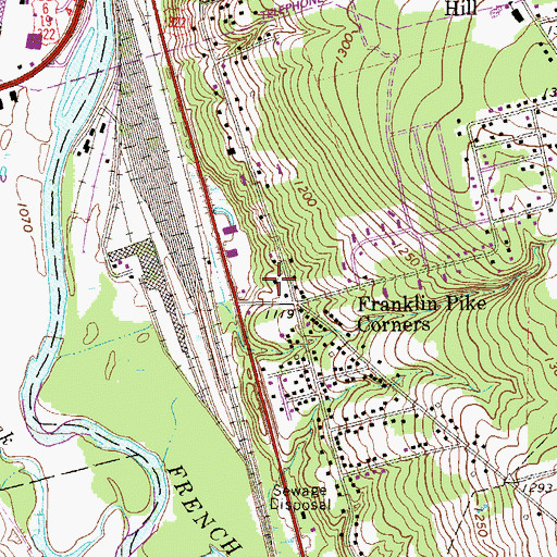 Topographic Map of Church School, PA