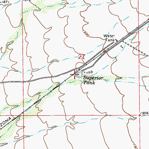 Topographic Map of Superior Tank, AZ