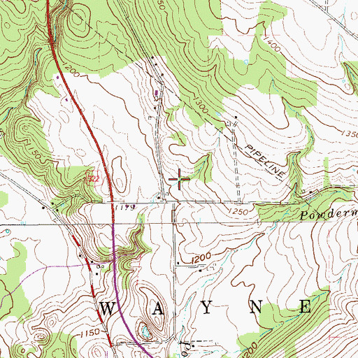 Topographic Map of Rynd School, PA