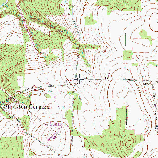 Topographic Map of Kiters School, PA