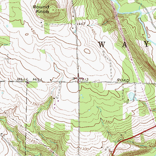 Topographic Map of Bell Hill School (historical), PA