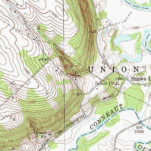 Topographic Map of Rung School, PA