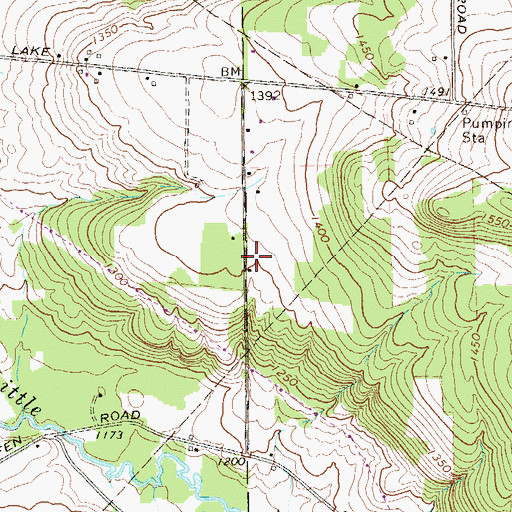 Topographic Map of Mallard School, PA