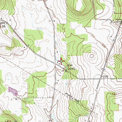 Topographic Map of Brown School, PA