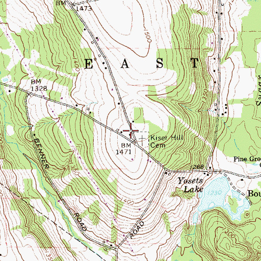 Topographic Map of Kiser School, PA