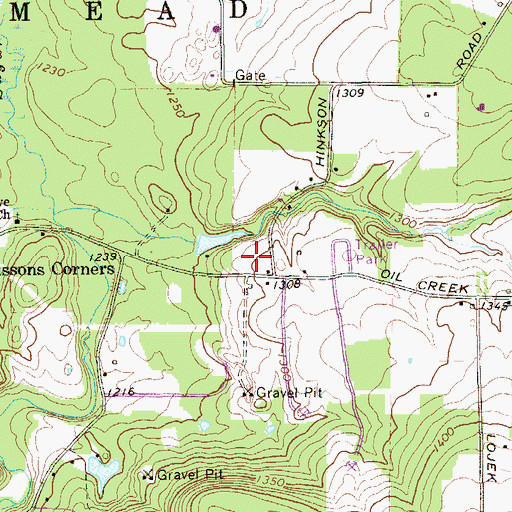 Topographic Map of Bousson School (historical), PA