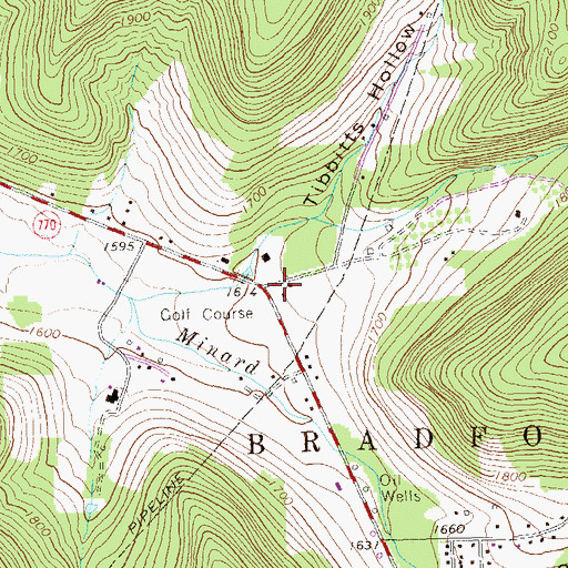Topographic Map of Minard Run School, PA