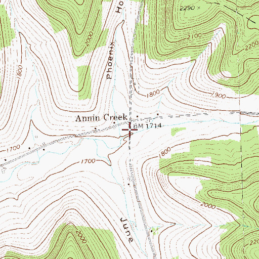 Topographic Map of Annin Creek School (historical), PA