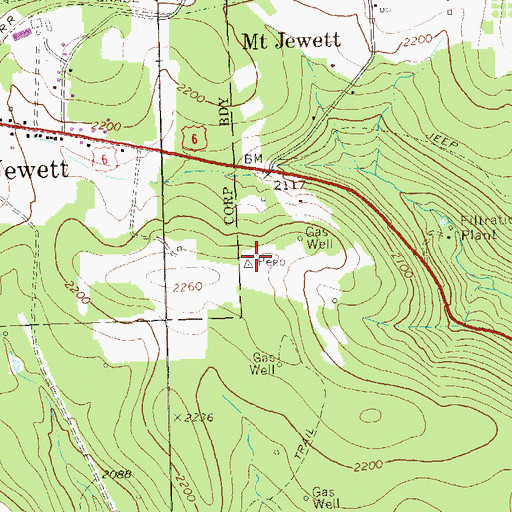 Topographic Map of Peep, PA
