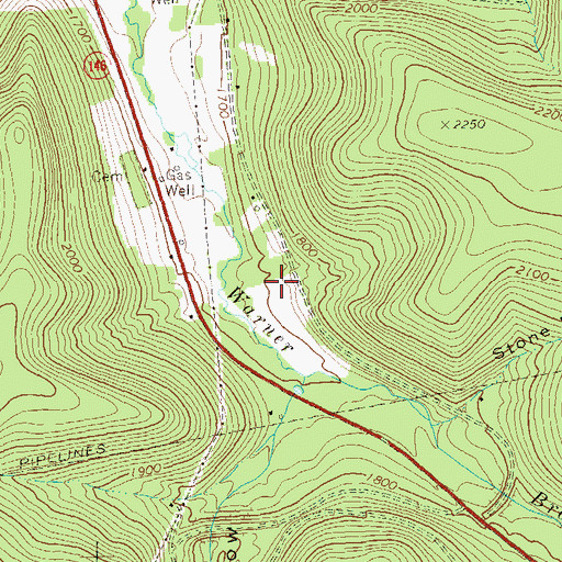Topographic Map of Slick Hollow, PA